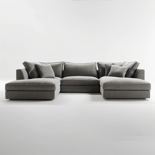 Professional corner look photo on white background with sofa.