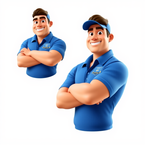 Proud Roofing Company Avatar in Blue Polo Shirt