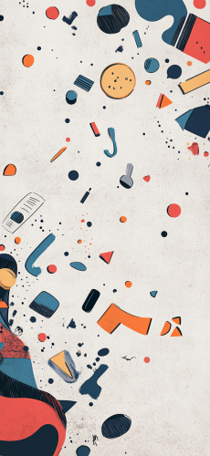 Quirky Tech Elements on Light Gray Background Quirky Tech Elements on Light Gray Background