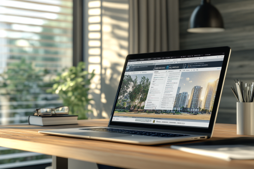 Real Estate Investment Interface on Laptop Screen