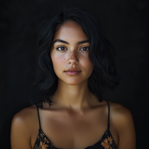 Realistic 28-Year-Old Hispanic Woman Portrait Standing Naturally