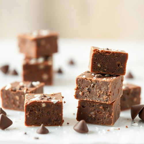 Realistic Homemade Crunchy Fudge in High Definition