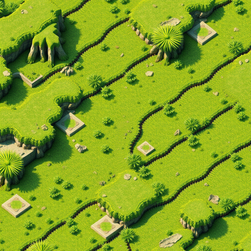Realistic Ultra-Detailed Grass Game Tiles