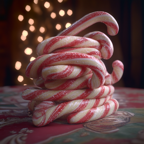 Realistic candy cane stack after Christmas dinner shoot