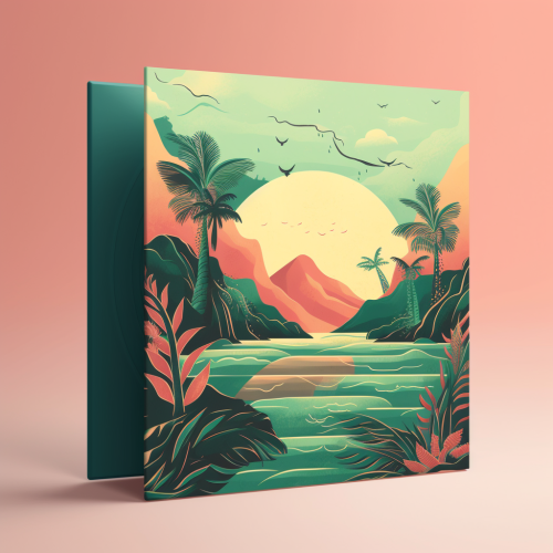 Reggae Album Cover with Pastel Colors and Nature Elements