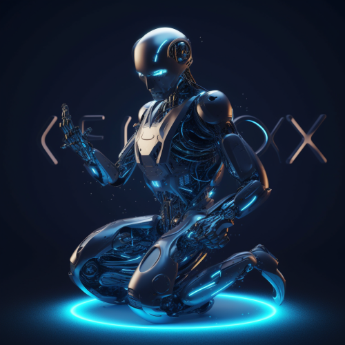 Robot Logo with Glowing 3D Design