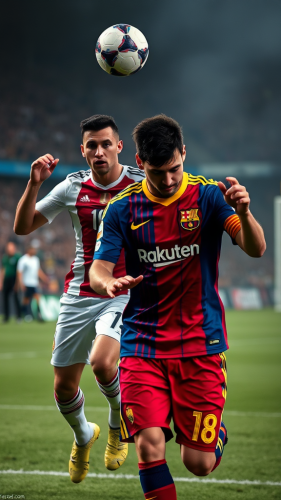 Ronaldo beats Messi in soccer game.