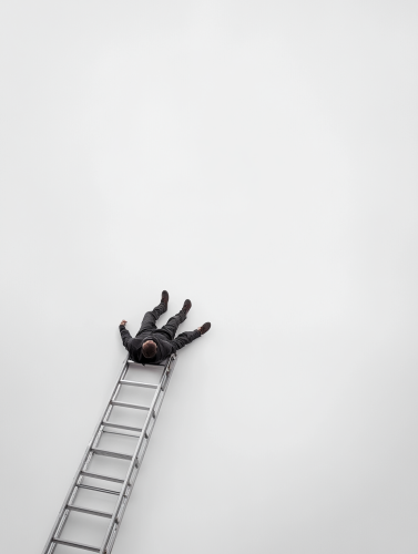 Rooftop perspective with fallen human below