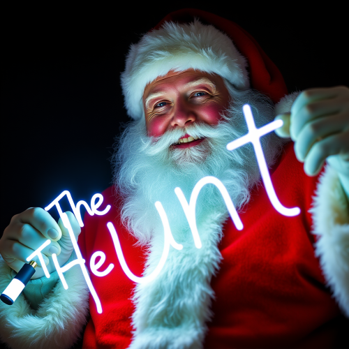Santa Claus Creating 'The Hunts' with Glow Stick