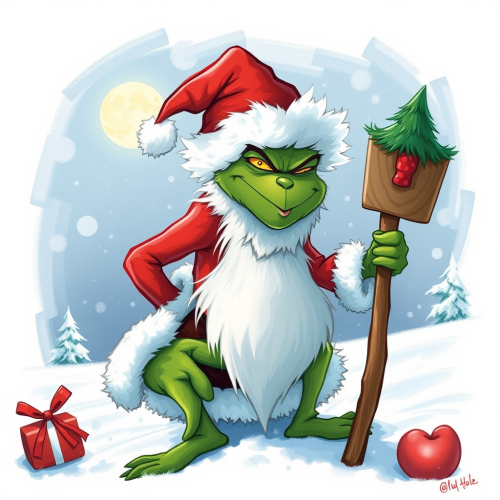 Santa Clause as the Grinch in Summer