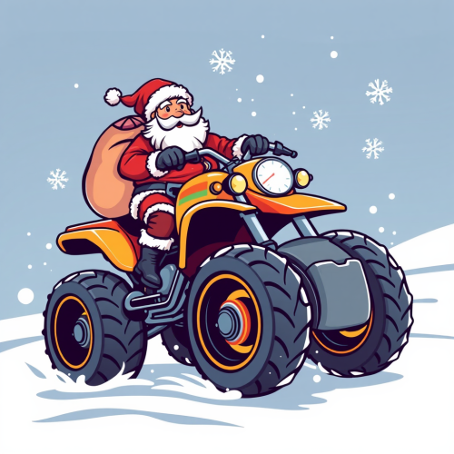 Santa Riding Festive Sports Bike with Gifts