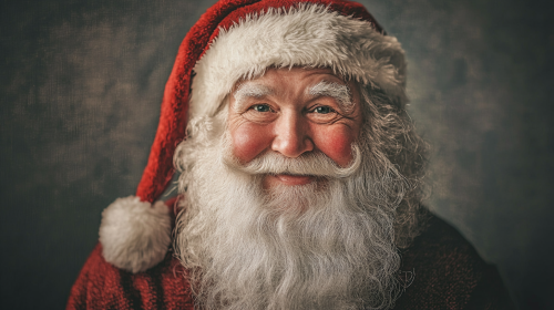 Santa in white with grey background. Classic vintage style Santa in white with grey background. Classic vintage style