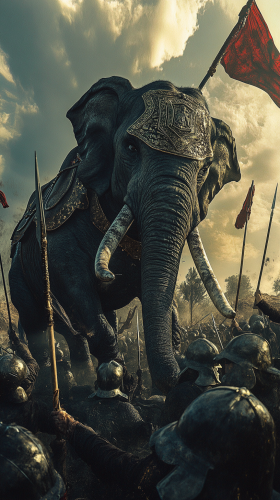 Scipio Africanus defeats Hannibal with elephants in Zama battle.
