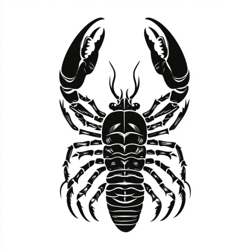 Scorpio Simple Line Art Tattoo Design Sticker Style