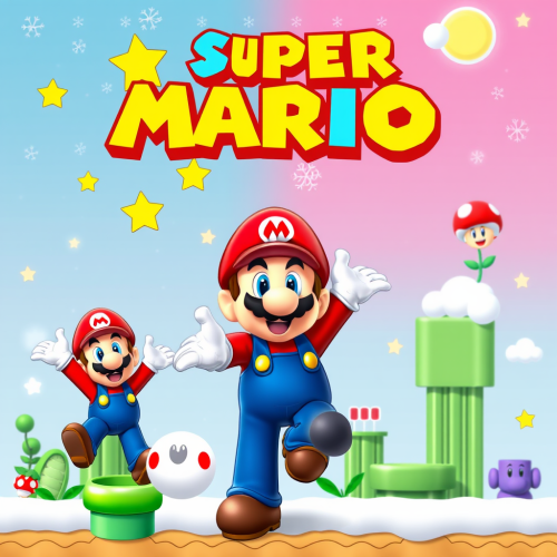 Seasonal Super Mario backgrounds for PowerPoint presentations