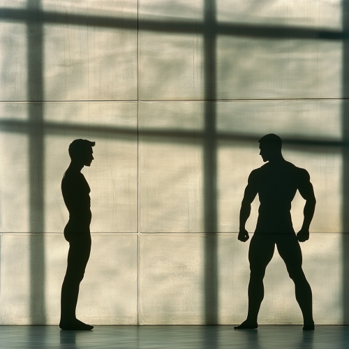 Silhouettes of a man and woman in conflict