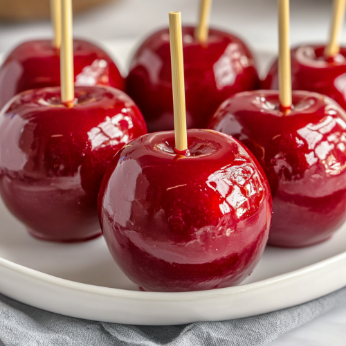 Shiny Candy Apple Recipe with Red Apples