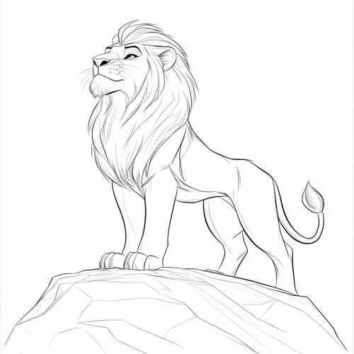 Simba from Lion King coloring page for kids.