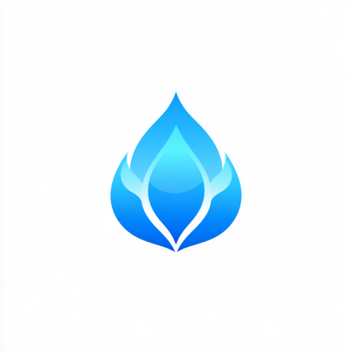 Simple blue line logo for glass company, refreshing design.