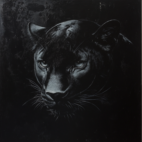 Sleek, powerful panther emerges from dramatic, moody darkness.