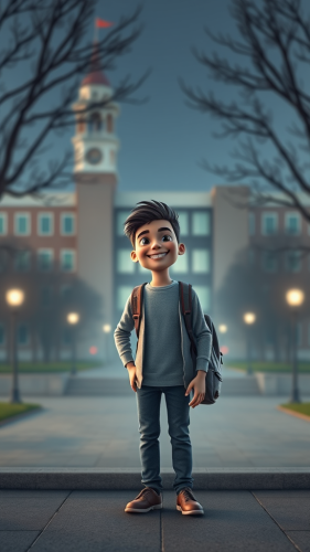 Smiling student faces school challenges, hopeful for solutions