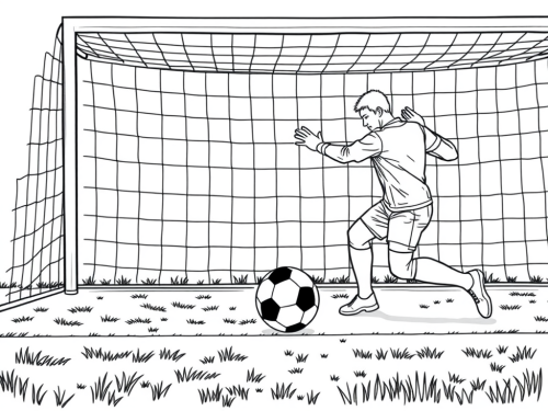 Soccer Goalie Saves Ball in Empty Goal Area