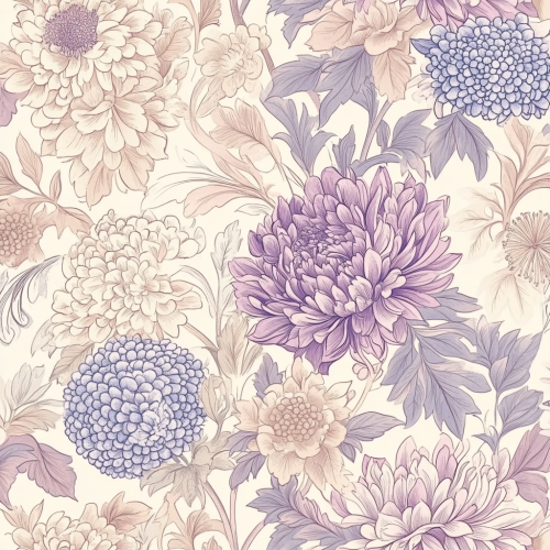 Soft pastel floral pattern in intricate design