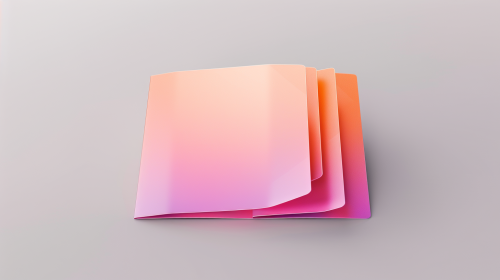 Soft pink and orange folder design in light gray.