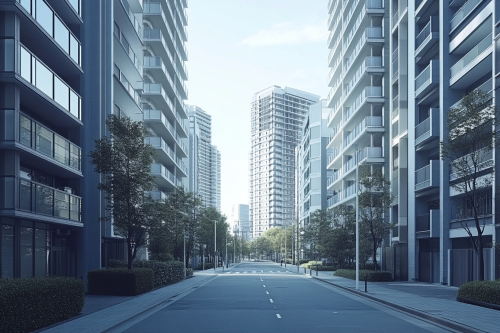 Sophisticated Japanese city with sleek buildings and streets