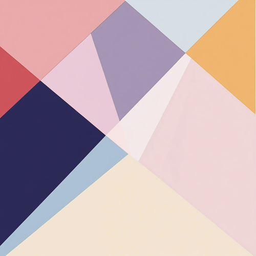 Sophisticated shapes in pink, blue, purple, yellow