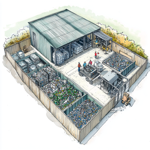 Sorting Plastic Bottles at Recycling Facility