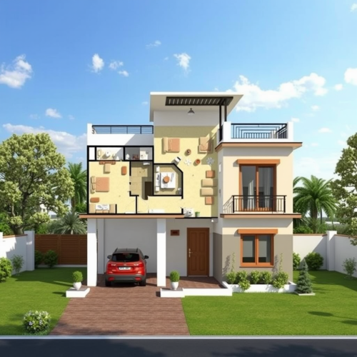 South-Facing House with Spacious Rooms and Greens