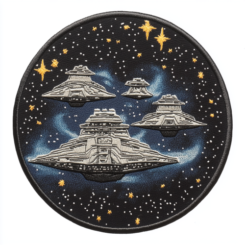 Space-themed Imperial Star Destroyer uniform patch, round PVC.
