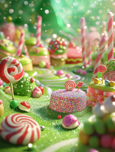 Sparkling Candy Land with Green Theme