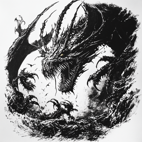 Spiderdragons, born from black dragon wyrmlings, terrorize Underdark.