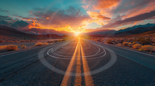 Spiral Highway: Sunrise in Hyper Realistic Style Spiral Highway: Sunrise in Hyper Realistic Style