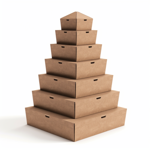 Stacked Pizza Boxes on White Background