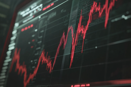 Stock market going down on computer screen Stock market going down on computer screen