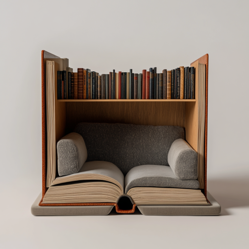 Studio Installation with Vertical Book Armchair & Shelf Studio Installation with Vertical Book Armchair & Shelf