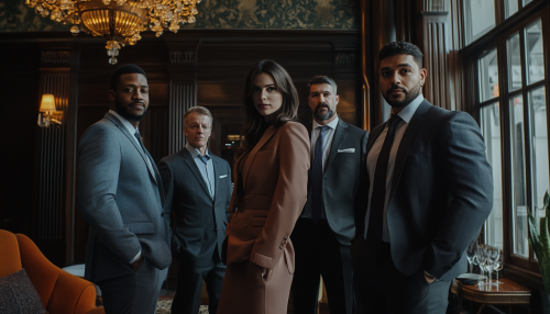 Stylish Golfer and Lawyers at Bristol Hotel Lobby