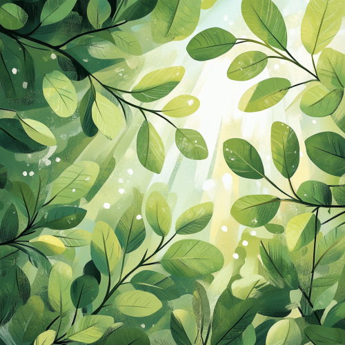 Sunlight Sparkling Through Lush Green Leaves