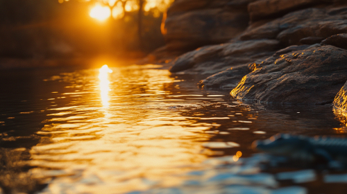 Sunrise in Kakadu National Park with Crocodiles Far