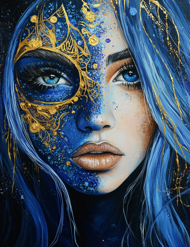 Surreal Portrait of AI Goddess with Creative Makeup