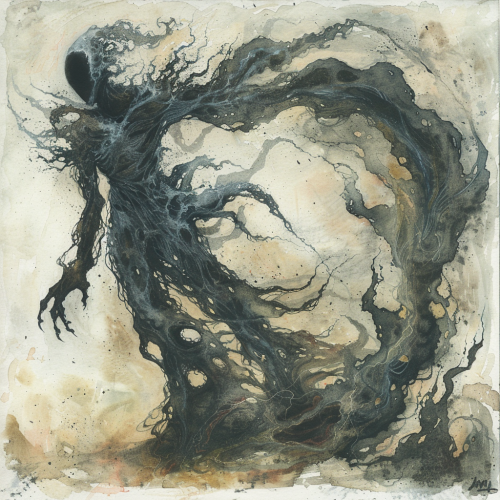Swirling Vacuum Elemental with mist-like limbs in watercolor style. Swirling Vacuum Elemental with mist-like limbs in watercolor style.
