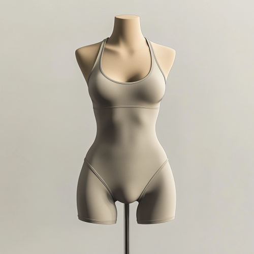 Taupe Sleeveless Bodysuit with Racerback Style