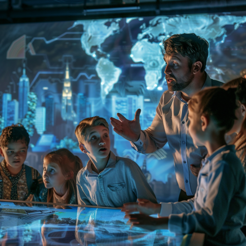 Teacher presents climate change, students are surprised.