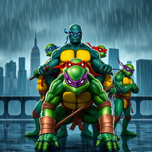 Teenage Mutant Ninja Turtles in Rainy City