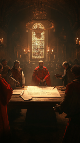 Temple Order Annihilation Signing, 14th Century Cardinals  Temple Order Annihilation Signing, 14th Century Cardinals