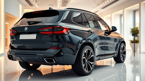 The 2025 Black BMW X5 in Luxury Showroom