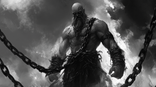 The Angry God with Chains in Fantasy Art